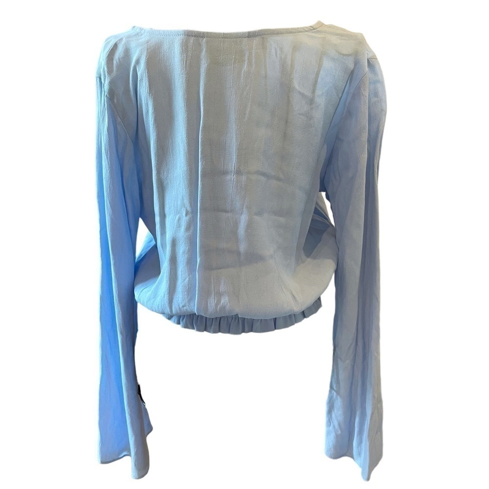 Lucy Love Enchanted Ice Blue Bell Sleeve Crop Top - Picture 5 of 7